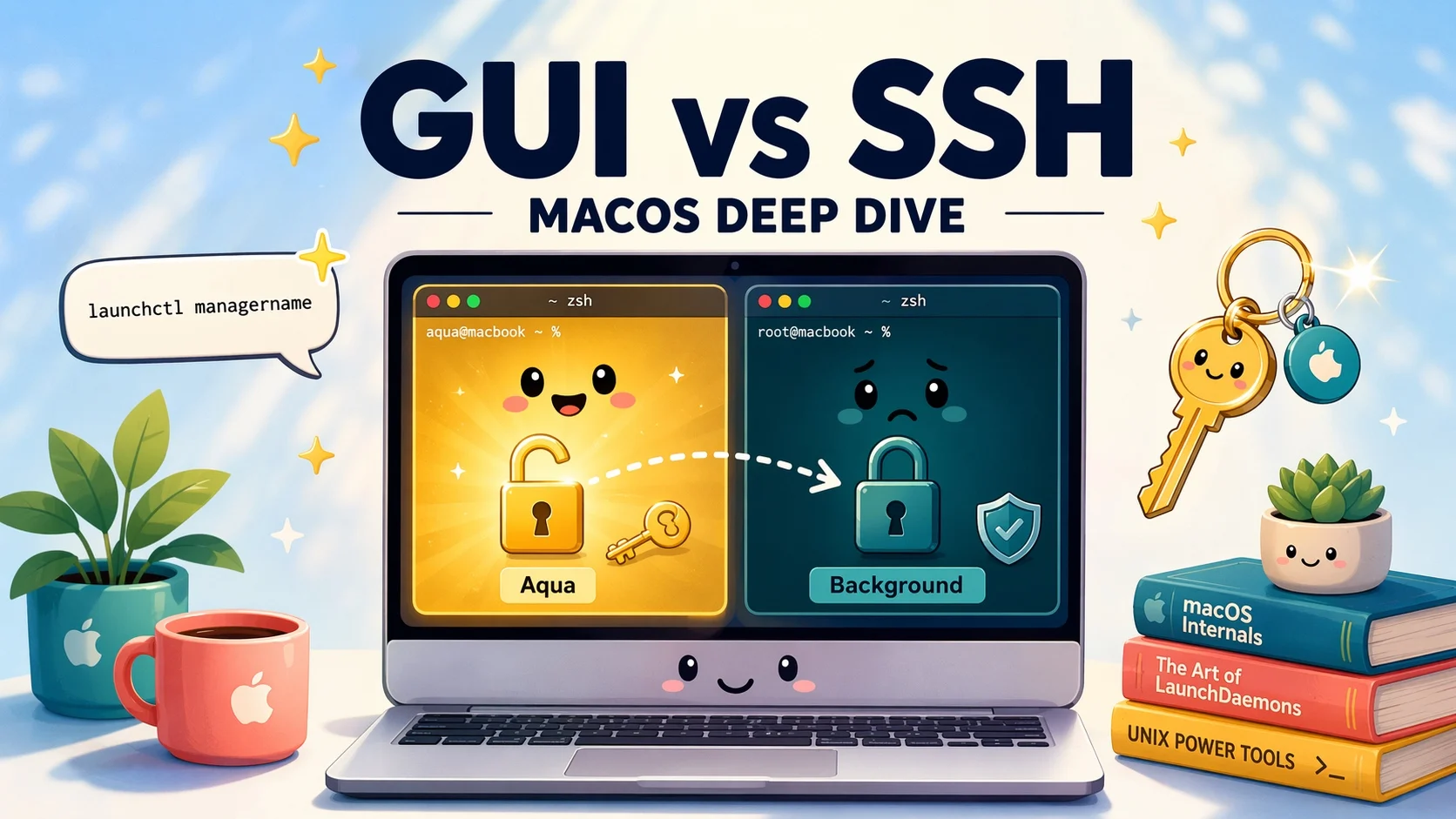 macOS GUI Terminal 與 SSH 差在哪｜launchctl managername 深入解析