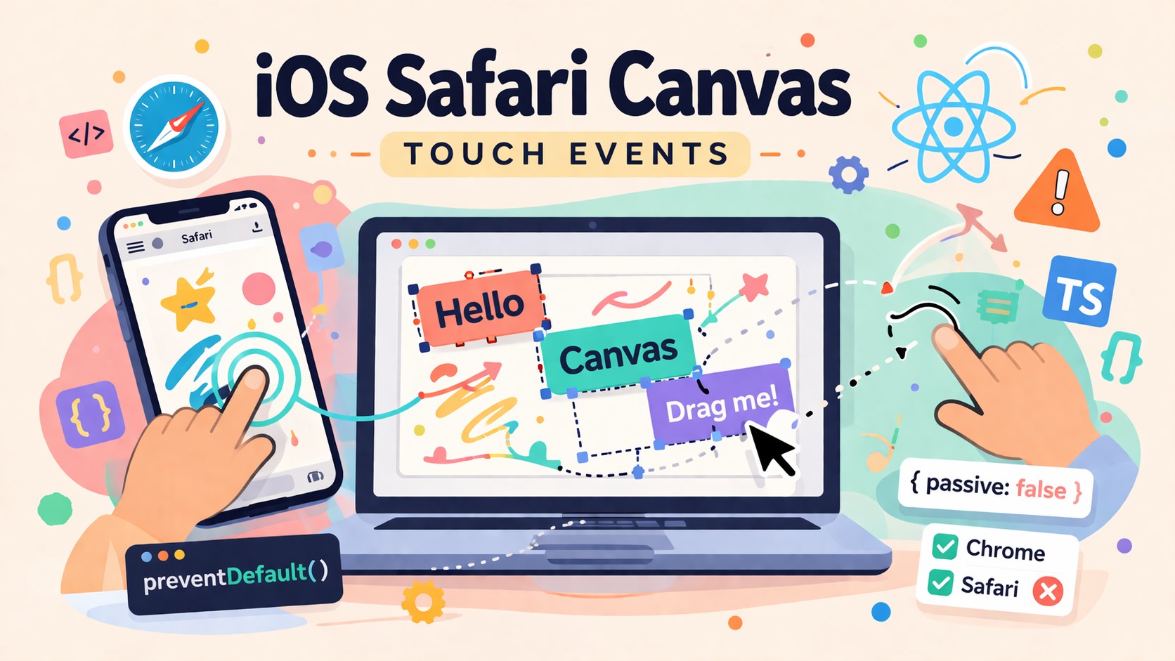 iOS Safari Canvas 觸控事件踩坑紀錄｜React Pointer Events 與 preventDefault 實戰