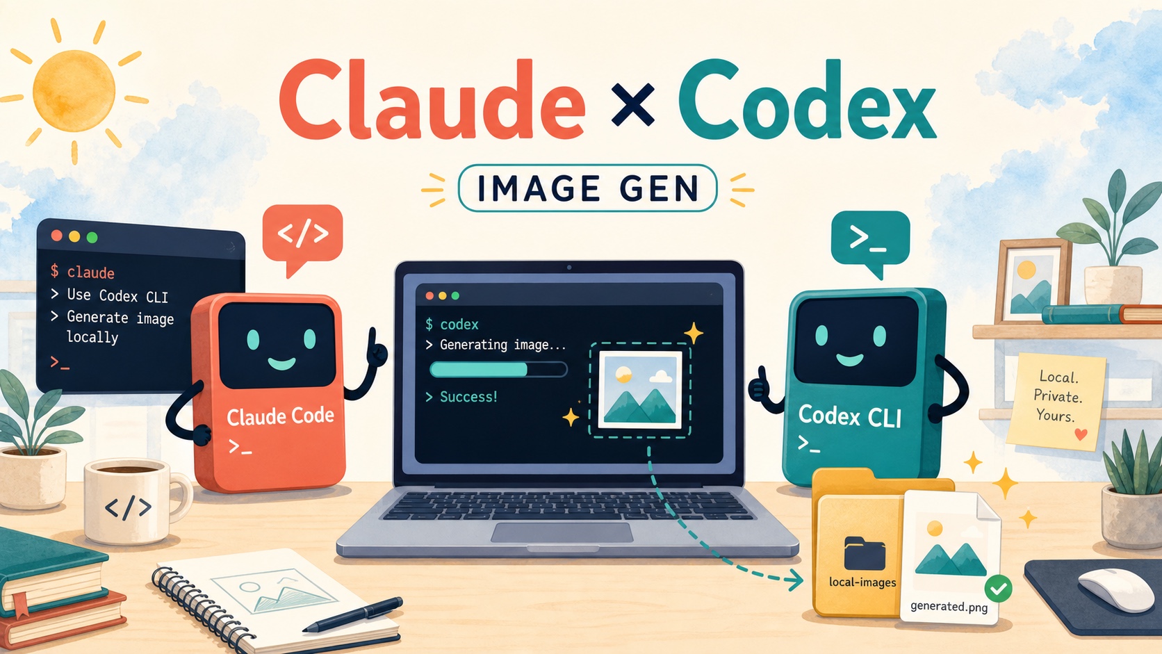 Claude Code透過 Codex CLI 生成圖片｜免 API Key 使用 GPT-image-2
